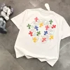 Hochwertige Chrome Hearts Kurzarm-Kollektion aus weißer Baumwolle