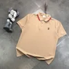 Premium Burberry Kurzarm-T-Shirts aus schwarzer Baumwolle mit Stickerei