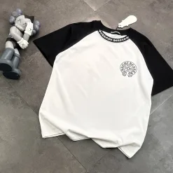 Hochwertige Chrome Hearts Kurzarm-Patchwork-Kollektion aus Baumwolle