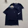 Premium Qualität Ralph Lauren Kurzarm Navy Baumwolle Bestickt Luxus