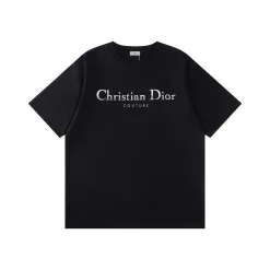 Premium Dior Kurzarm-Baumwolle im Farbverlaufsstil
