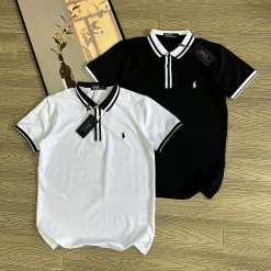 Premium Ralph Lauren Kurzarm Weiß Baumwolle Bestickt Luxus