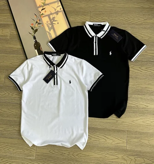 Premium Ralph Lauren Kurzarm Weiß Baumwolle Bestickt Luxus