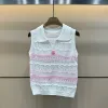 Luxus Chanel Weste Weiß Strick Luxus