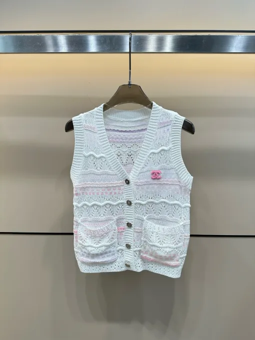 Bestseller Chanel Weste Weiß Strick Luxus