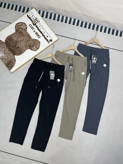 Hochwertige Descente Hose Schwarz Leinen Klassischer Stil
