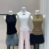 Hochwertige Miu Miu Weste aus schwarzer Stricklogo-Kollektion