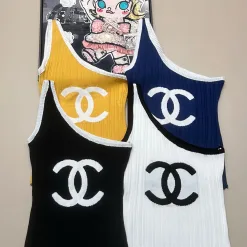 Premium Chanel Weste Gelb Strick Jacquard Luxus