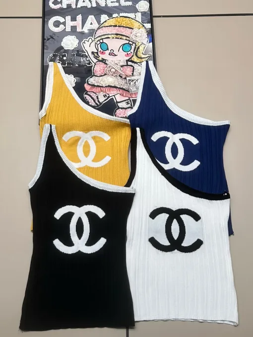 Premium Chanel Weste Gelb Strick Jacquard Luxus