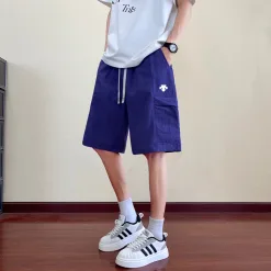 Premium Qualität Descente Shorts Schwarz Leinen Casual Luxury