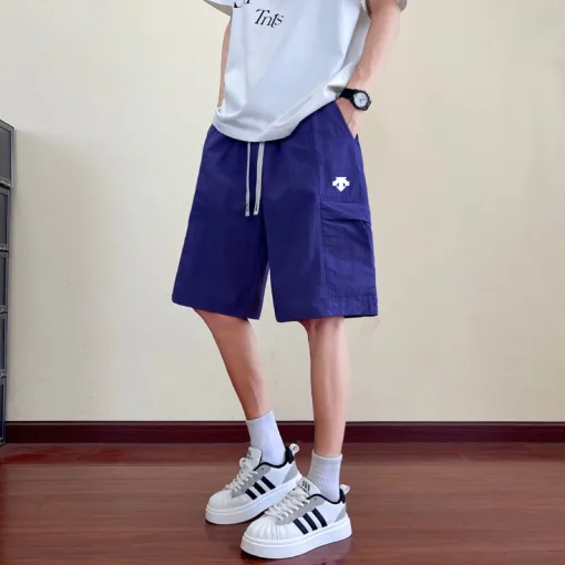 Premium Qualität Descente Shorts Schwarz Leinen Casual Luxury