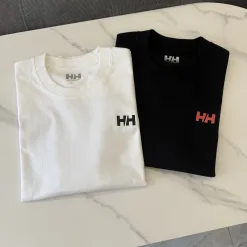 Premium Qualität Helly Hansen Kurzarm Schwarz Baumwolle Casual Style