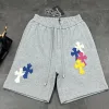 Premium Qualität Chrome Hearts T-Shirts Silber Leder Casual Style
