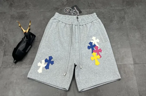 Premium Qualität Chrome Hearts T-Shirts Silber Leder Casual Style