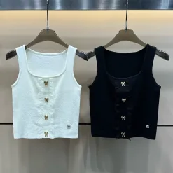 Premium Chanel Weste in weißem Strickstil