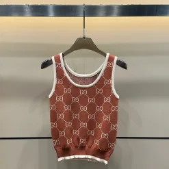 Bestseller Gucci Weste Braun Strick Jacquard Luxus