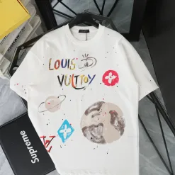 Bestseller Louis Vuitton Kurzarmhemd Schwarz Leder Print Kollektion
