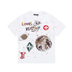 Bestseller: Kurzarmhemd von Louis Vuitton im weißen Leder-Print-Stil