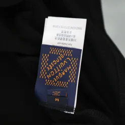 Luxus Louis Vuitton Kurzarmhemd Schwarz Leder Print Style