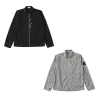 Hochwertiges Stone Island Langarmshirt aus schwarzer Nylon-Solid-Kollektion