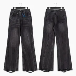 Premium Balenciaga Jeans im gewaschenen Stil aus weißem Leder