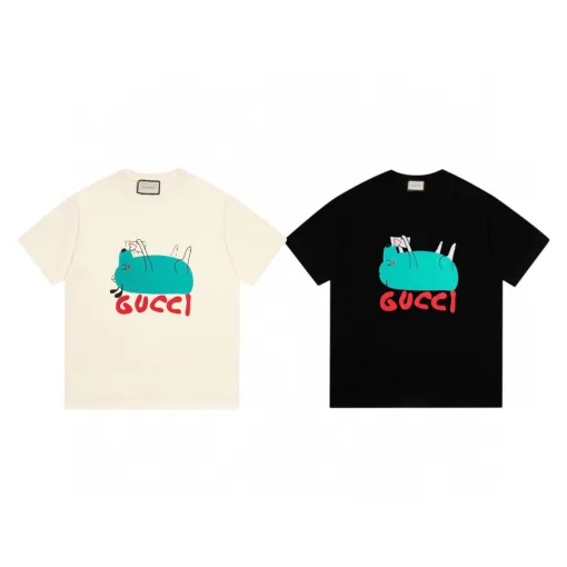 Bestseller: Kurzarmhemd aus schwarzer Baumwolle von Gucci, Logo-Kollektion