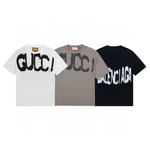 Hochwertiges Gucci Kurzarmhemd Schwarz Baumwolle Print Luxus