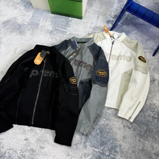 Premium Supreme Mantel Schwarz Baumwolle Logo Kollektion