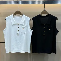 Hochwertige Dior-Weste im weißen Strick-Stickerei-Stil