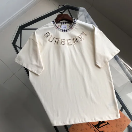 Luxus Burberry Kurzarm Schwarz Logo Luxus