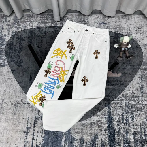 Hochwertiger Leinwanddruck „Chrome Hearts Jeans White“, Luxus