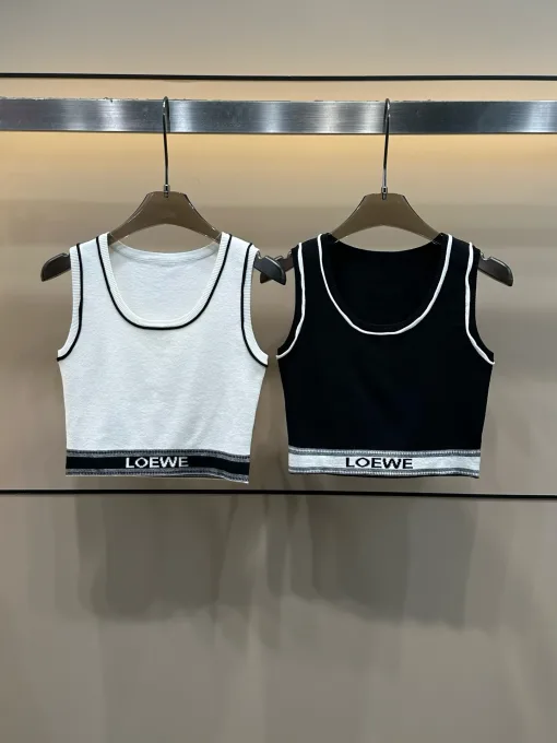 Bestseller Loewe Weste Weiß Strick Jacquard Luxus