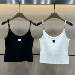 Hochwertige Chanel Hosenträger im schwarzen Logo-Stil