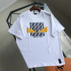 Premium Qualität Fendi Kurzarm Weiß Baumwolle Luxus