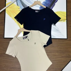 Premium Fila Kurzarm Navy Baumwolle Casual Luxury