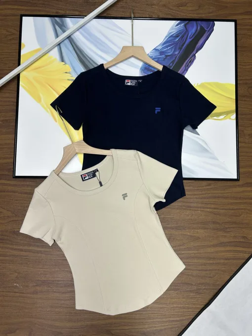 Premium Fila Kurzarm Navy Baumwolle Casual Luxury