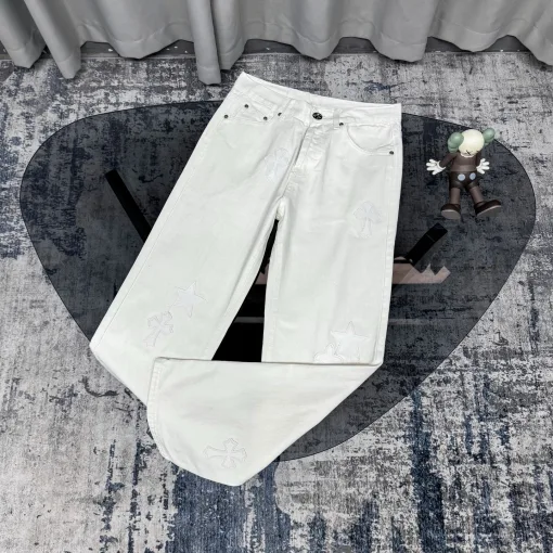 Hochwertiges Chrome Hearts Hemd aus weißer Leder-Distressed-Kollektion