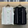 Premium Celine Weste im Goldstrickstreifen-Stil