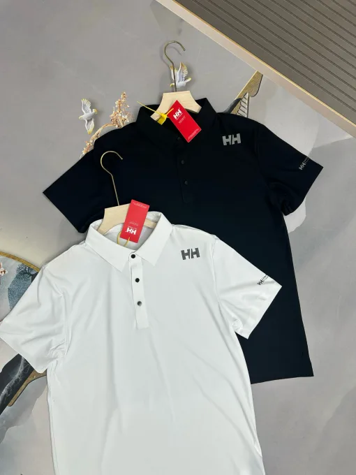 Premium Helly Hansen Kurzarm Schwarz Seide Atmungsaktiv Stil