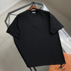 Luxus Dior Kurzarm Schwarz Baumwolle Bestickt Luxus