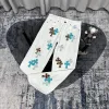 Meistverkaufte Chrome Hearts Jeans Weiß Leder Print Luxus