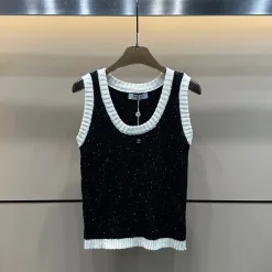 Premium Chanel Weste Schwarz Strickstil