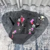 Luxus Chrome Hearts Jeans Schwarzes Leder Patchwork Kollektion