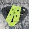 Premium Qualität Chrome Hearts Jeans Grün Rindsleder Vintage Luxus