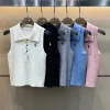 Hochwertige Ralph Lauren Weste im weißen Strick-Stickerei-Stil