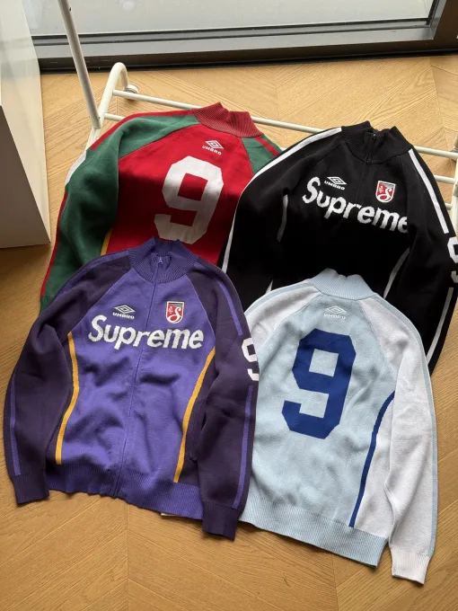 Premium Qualität Supreme Jacken Schwarz Strick Stickerei Luxus