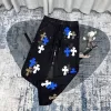 Meistverkaufte Chrome Hearts Jeans Blau Leder Print Style