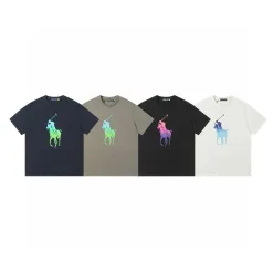 Premium Ralph Lauren Kurzarm Weiß Baumwolle Farbverlauf Stil