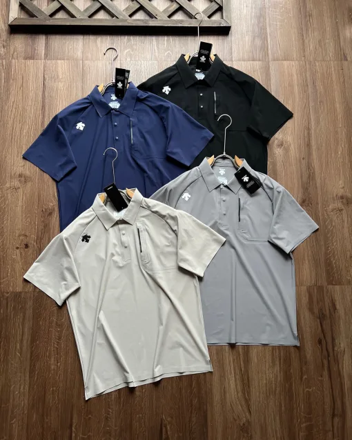 Premium Descente Kurzarm Grün Seide Klassischer Stil