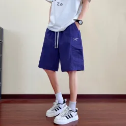 Premium Qualität Descente Shorts Schwarz Leinen Casual Luxury